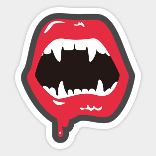 Vampire Teeth Halloween Sticker